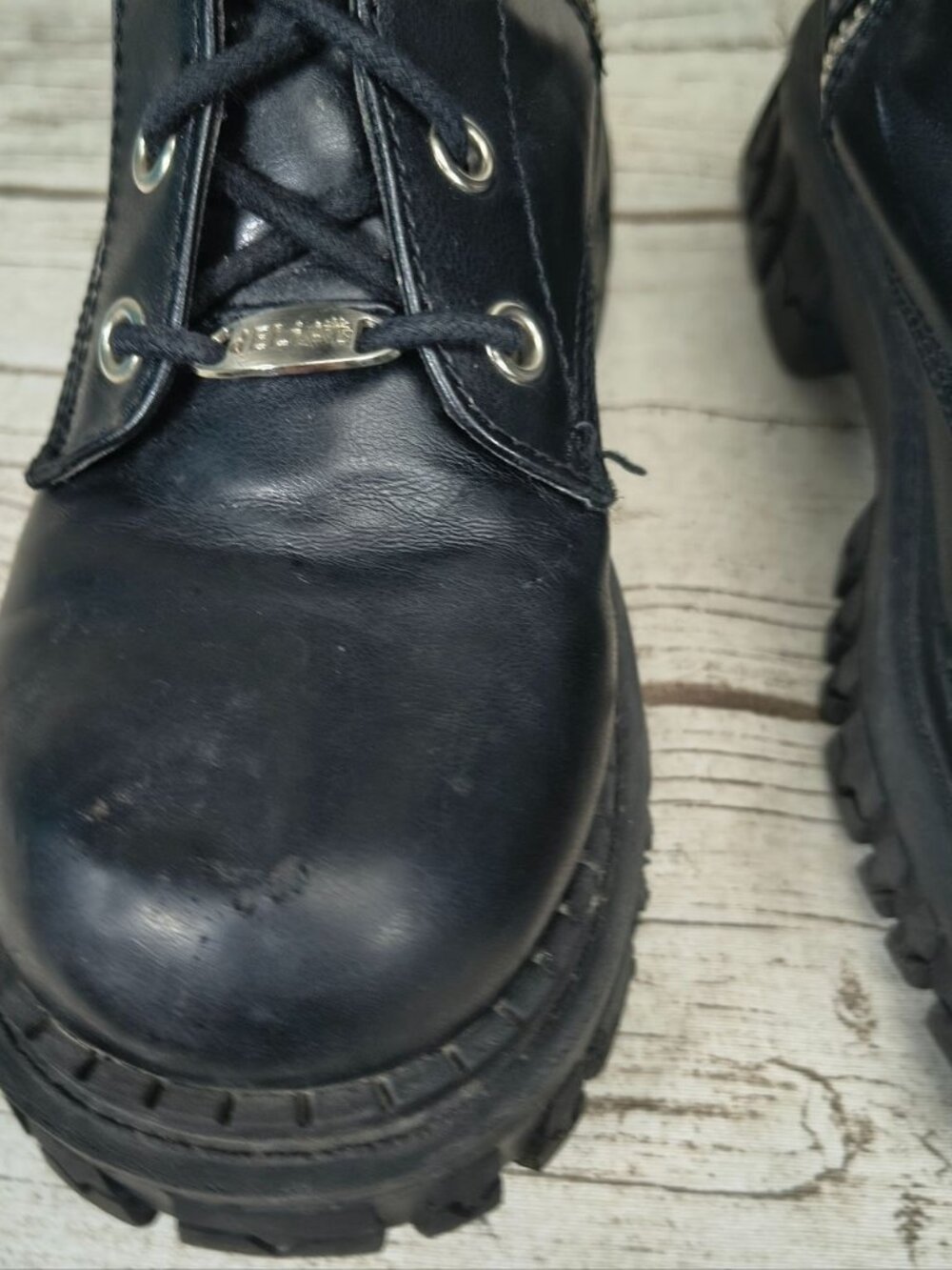 Delia's Black Lace Up Chunky Sole Combat Boots Women Size 7 - Picture 4 of 10